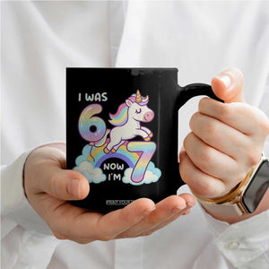 Funny Unicorn I Was 6 Now I Am 7 Coffee Mug Girl Seventh Birthday Gift TS12 Print Your Wear