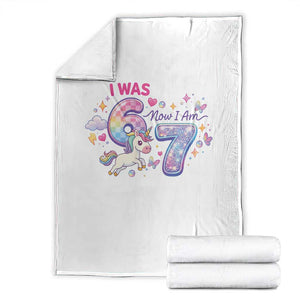 I Was 6 Now I Am 7 Throw Blanket Funny Birthday Alpha Kids TS12 Black Print Your Wear