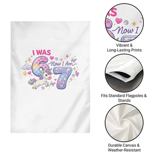 I Was 6 Now I Am 7 Garden Flag Funny Birthday Alpha Kids TS12 Print Your Wear