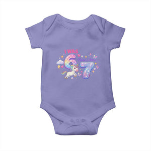 I Was 6 Now I Am 7 Baby Onesie Funny Birthday Alpha Kids TS12 Violet Print Your Wear