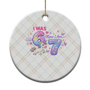 I Was 6 Now I Am 7 Ceramic Ornament Funny Birthday Alpha Kids TS12 1pc Christmas Plaid Print Your Wear