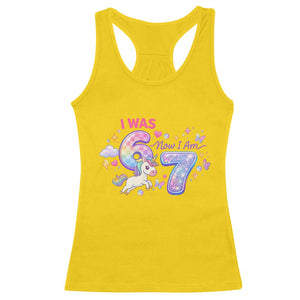 I Was 6 Now I Am 7 Racerback Tank Top Funny Birthday Alpha Kids TS12 Daisy Print Your Wear