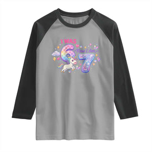 I Was 6 Now I Am 7 Raglan Shirt Funny Birthday Alpha Kids TS12 Sport Gray Black Print Your Wear