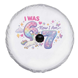 I Was 6 Now I Am 7 Spare Tire Cover Funny Birthday Alpha Kids TS12 Print Your Wear