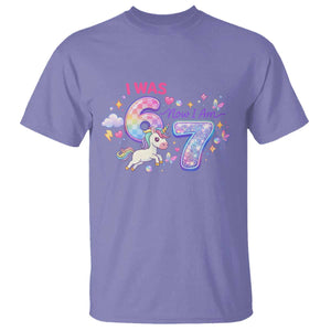 I Was 6 Now I Am 7 T Shirt Funny Birthday Alpha Kids TS12 Violet Print Your Wear
