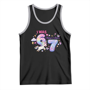I Was 6 Now I Am 7 Tank Top Funny Birthday Alpha Kids TS12 Black Athletic Heather Print Your Wear