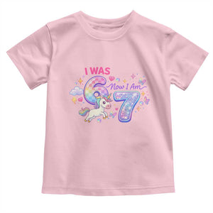 I Was 6 Now I Am 7 Toddler T Shirt Funny Birthday Alpha Kids TS12 Light Pink Print Your Wear