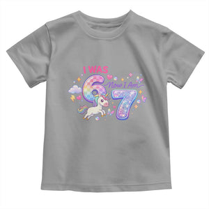 I Was 6 Now I Am 7 Toddler T Shirt Funny Birthday Alpha Kids TS12 Sport Gray Print Your Wear