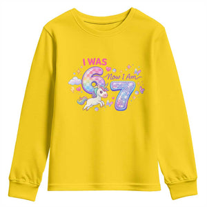 I Was 6 Now I Am 7 Youth Sweatshirt Funny Birthday Alpha Kids TS12 Daisy Print Your Wear