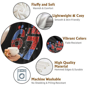 I Was 6 Now I Am 7 Throw Blanket Funny Spider Birthday Boy TS12 Print Your Wear