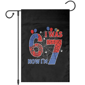 I Was 6 Now I Am 7 Garden Flag Funny Spider Birthday Boy TS12 Black Print Your Wear