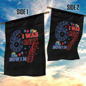 Spider Boy I Was 6 Now I Am 7 Garden Flag Seventh Birthday Gift TS12 Print Your Wear