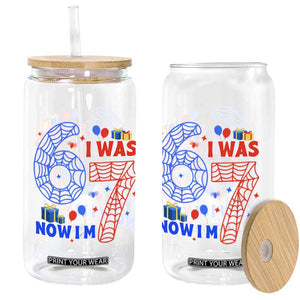 Spider Boy I Was 6 Now I Am 7 Glass Can Seventh Birthday Gift TS12 Print Your Wear