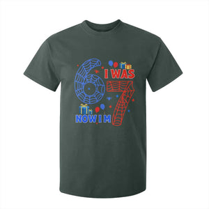 Spider Boy I Was 6 Now I Am 7 T Shirt For Kid Seventh Birthday Gift TS12 Dark Forest Green Print Your Wear