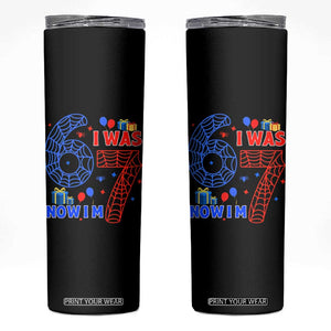 Spider Boy I Was 6 Now I Am 7 Skinny Tumbler Seventh Birthday Gift TS12 Black Print Your Wear