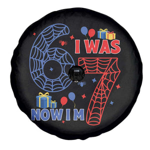Spider Boy I Was 6 Now I Am 7 Spare Tire Cover Seventh Birthday Gift TS12 Print Your Wear