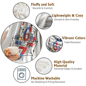 I Was 6 Now I Am 7 Throw Blanket Spider Themed Birthday Boy TS12 Print Your Wear