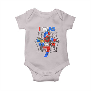 I Was 6 Now I Am 7 Baby Onesie Spider Themed Birthday Boy TS12 Ice Gray Print Your Wear