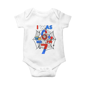 I Was 6 Now I Am 7 Baby Onesie Spider Themed Birthday Boy TS12 White Print Your Wear