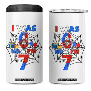 I Was 6 Now I Am 7 4 in 1 Can Cooler Tumbler Spider Themed Birthday Boy TS12 One Size: 16 oz White Print Your Wear
