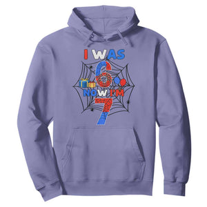 I Was 6 Now I Am 7 Hoodie Spider Themed Birthday Boy TS12 Violet Print Your Wear