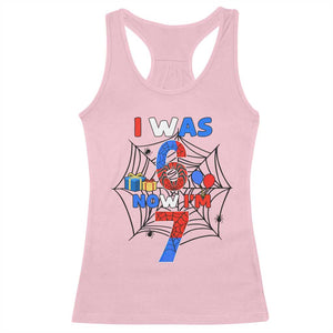 I Was 6 Now I Am 7 Racerback Tank Top Spider Themed Birthday Boy TS12 Light Pink Print Your Wear