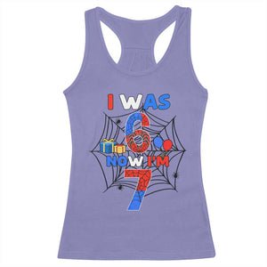 I Was 6 Now I Am 7 Racerback Tank Top Spider Themed Birthday Boy TS12 Violet Print Your Wear