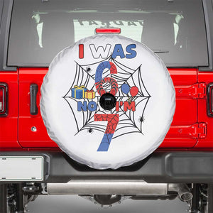 I Was 6 Now I Am 7 Spare Tire Cover Spider Themed Birthday Boy TS12 White Print Your Wear