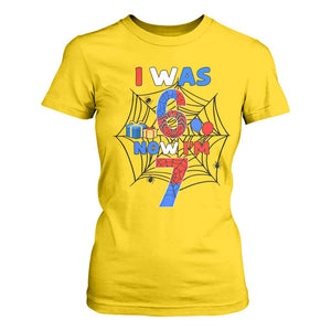 I Was 6 Now I Am 7 T Shirt For Women Spider Themed Birthday Boy TS12 Daisy Print Your Wear