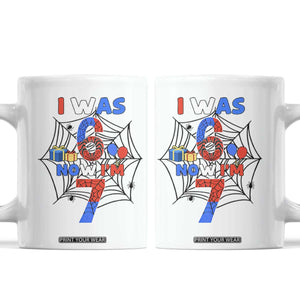 I Was 6 Now I Am 7 Coffee Mug Spider Themed Birthday Boy TS12 White Print Your Wear