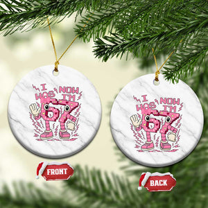 Seven Years Old Birthday Girl Ceramic Ornament I Was 6 Now I Am 7 TS12 1pc White Marble Print Your Wear