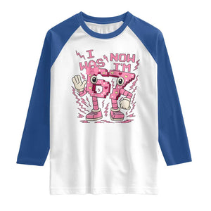 Seven Years Old Birthday Girl Raglan Shirt I Was 6 Now I Am 7 TS12 White Royal Print Your Wear