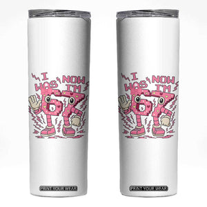 Seven Years Old Birthday Girl Skinny Tumbler I Was 6 Now I Am 7 TS12 White Print Your Wear