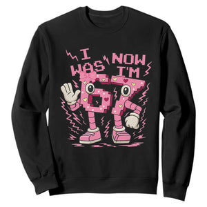 Seven Years Old Birthday Girl Sweatshirt I Was 6 Now I Am 7 TS12 Black Print Your Wear