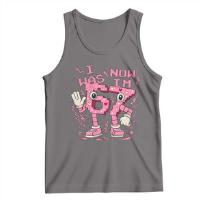 Seven Years Old Birthday Girl Tank Top I Was 6 Now I Am 7 TS12 Deep Heather Print Your Wear