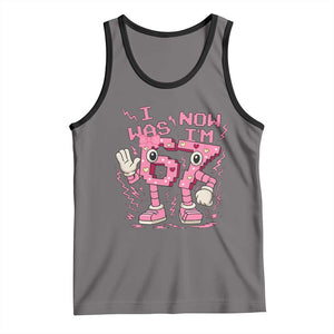 Seven Years Old Birthday Girl Tank Top I Was 6 Now I Am 7 TS12 Deep Heather Black Print Your Wear