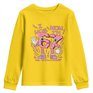 Seven Years Old Birthday Girl Youth Sweatshirt I Was 6 Now I Am 7 TS12 Daisy Print Your Wear
