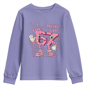 Seven Years Old Birthday Girl Youth Sweatshirt I Was 6 Now I Am 7 TS12 Violet Print Your Wear