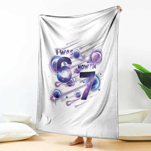 Funny Galaxy Space Birthday Throw Blanket I Was Six Now I Am Seven TS12 Print Your Wear