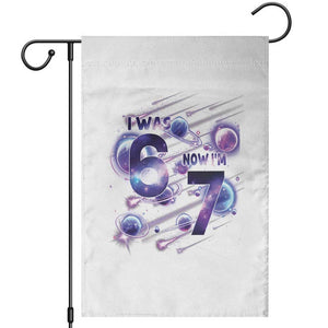 Funny Galaxy Space Birthday Garden Flag I Was Six Now I Am Seven TS12 Black Print Your Wear