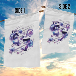 Funny Galaxy Space Birthday Garden Flag I Was Six Now I Am Seven TS12 Print Your Wear