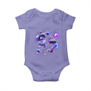 Funny Galaxy Space Birthday Baby Onesie I Was Six Now I Am Seven TS12 Violet Print Your Wear