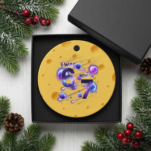 Funny Galaxy Space Birthday Ceramic Ornament I Was Six Now I Am Seven TS12 1pc Yellow Cheese Print Your Wear