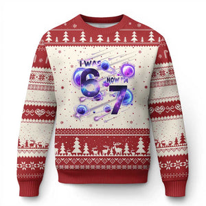 Funny Galaxy Space Birthday Ugly Christmas Sweater I Was Six Now I Am Seven TS12 Beige Red Print Your Wear