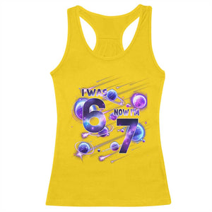 Funny Galaxy Space Birthday Racerback Tank Top I Was Six Now I Am Seven TS12 Daisy Print Your Wear
