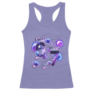 Funny Galaxy Space Birthday Racerback Tank Top I Was Six Now I Am Seven TS12 Violet Print Your Wear