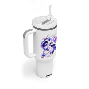 Funny Galaxy Space Birthday Tumbler With Handle I Was Six Now I Am Seven TS12 Print Your Wear