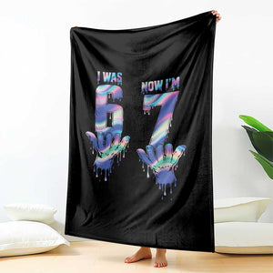 Funny I Was 6 Now I Am 7 Throw Blanket Iridescent Effect Printed Kids Birthday TS12 Print Your Wear