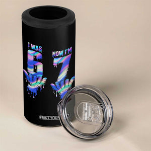 Funny I Was 6 Now I Am 7 4 in 1 Can Cooler Tumbler Iridescent Effect Printed Kids Birthday TS12 Print Your Wear