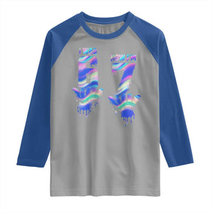 Funny I Was 6 Now I Am 7 Raglan Shirt Iridescent Effect Printed Kids Birthday TS12 Sport Gray Royal Print Your Wear
